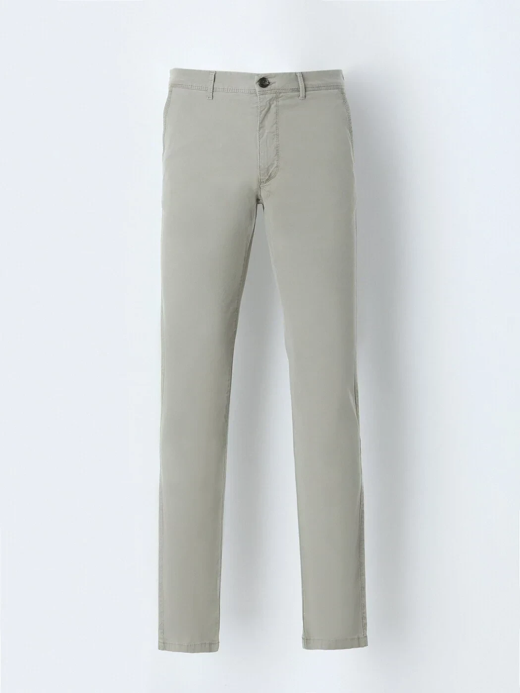 Light Khaki Weaving Slim Fit Casual Trousers - 1