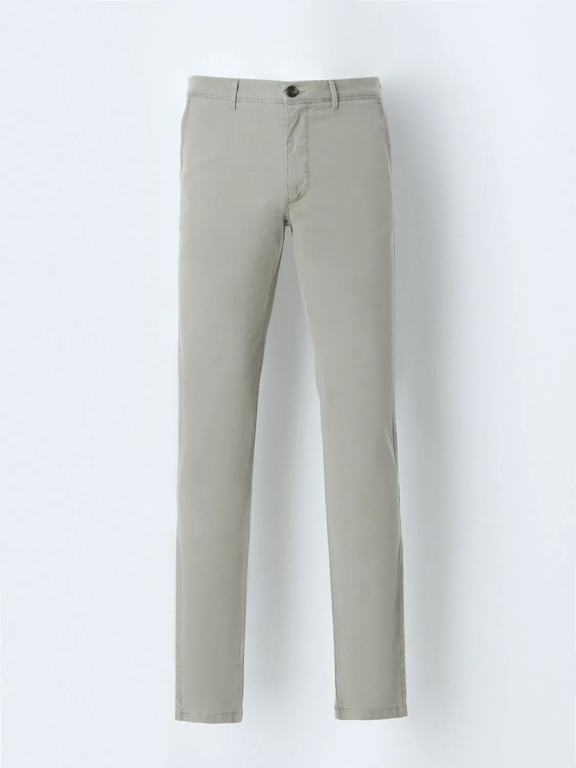 Light Khaki Weaving Slim Fit Casual Trousers - 1