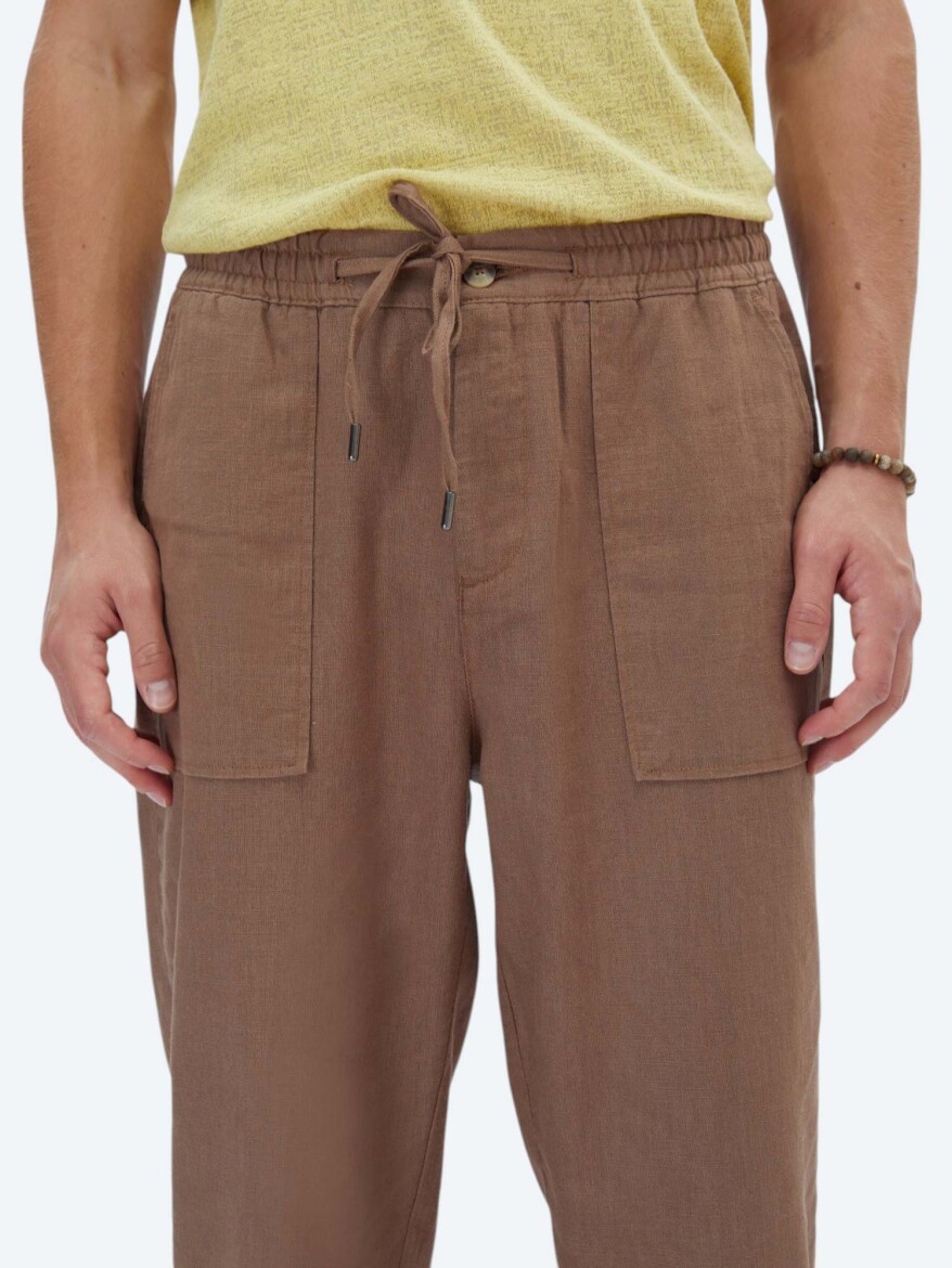 Light Mink Weaving Jogging Fit Casual Trousers - 4