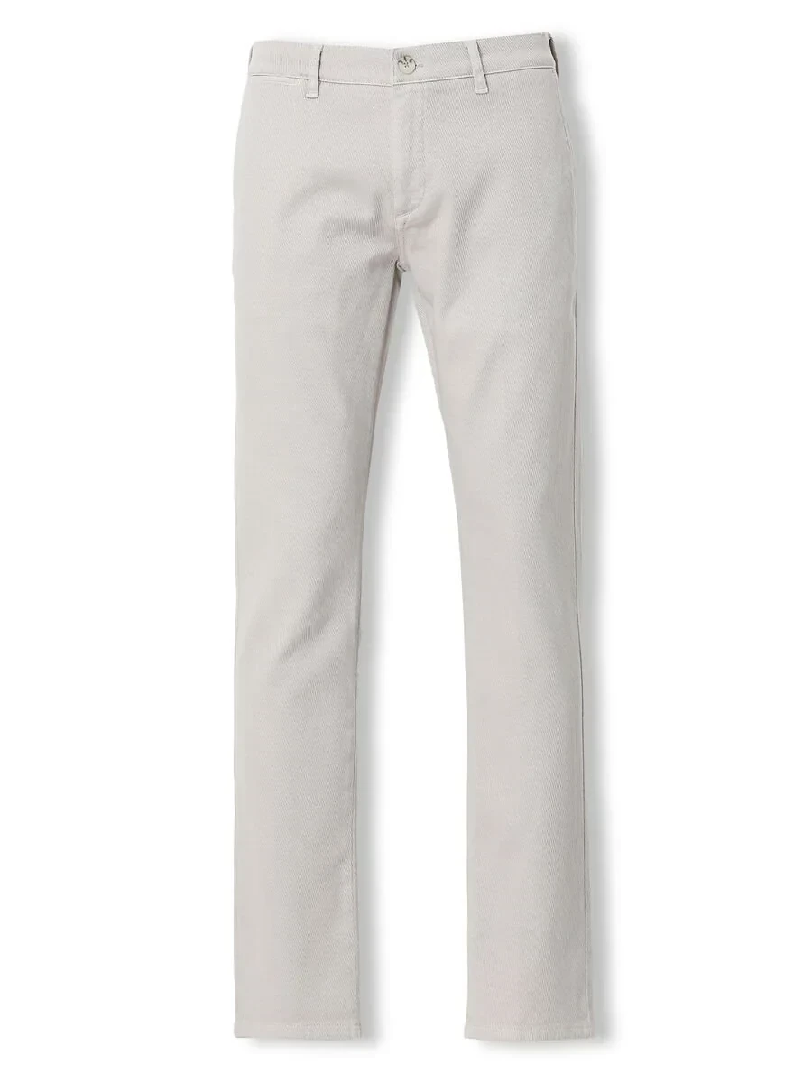 Light Mink Weaving Slim Fit Smart Casual Cotton Blended Trousers - 6
