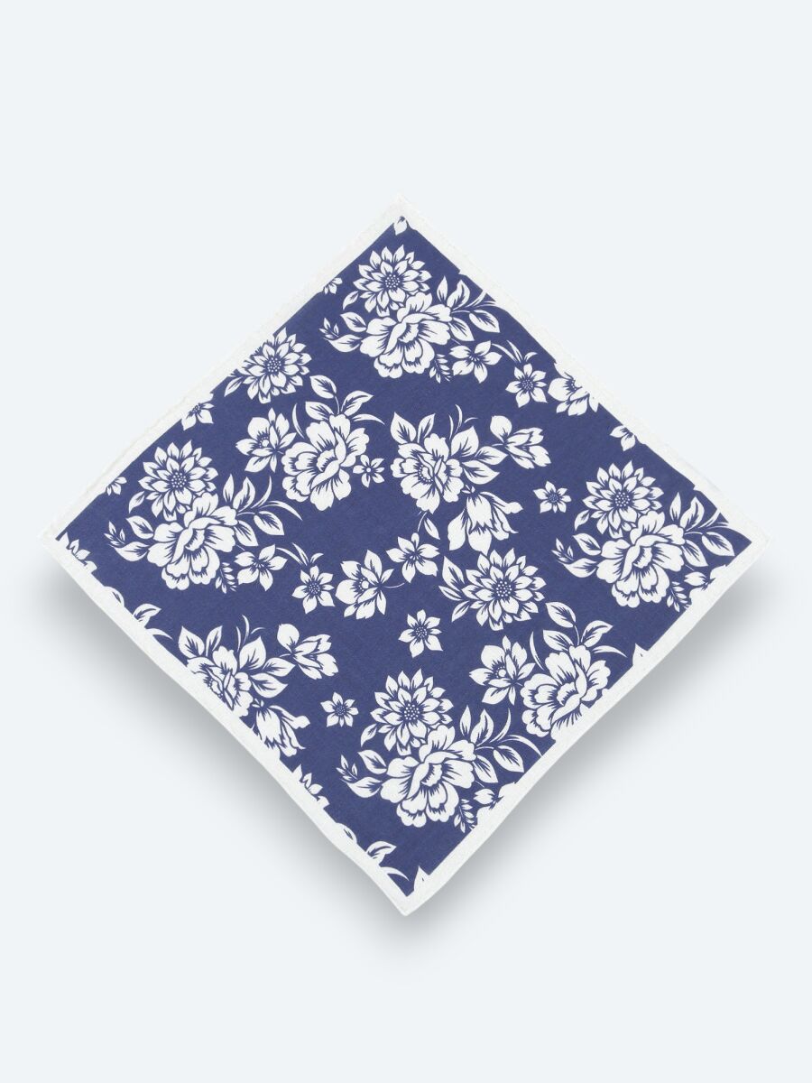 Light Navy Blue %100 Keten Handkerchief - 1