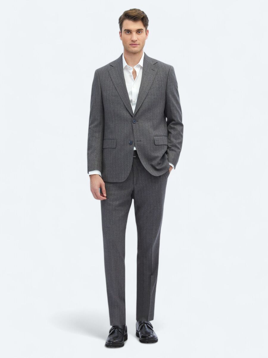 Light Navy Blue Micro Comfort Fit Suit - 2