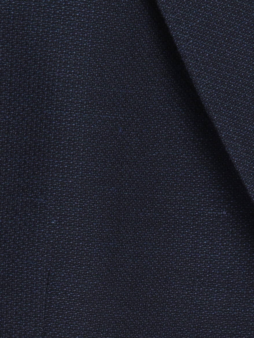 Light Navy Blue Plain Regular Fit Wool Blended Jacket - 9