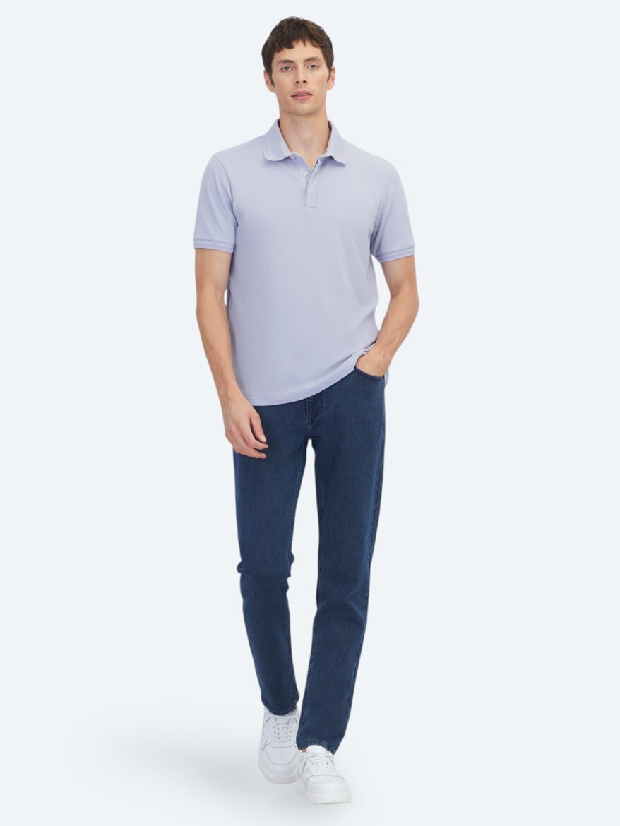 Lila Düz %100 Pamuk T-Shirt - KİP (1)