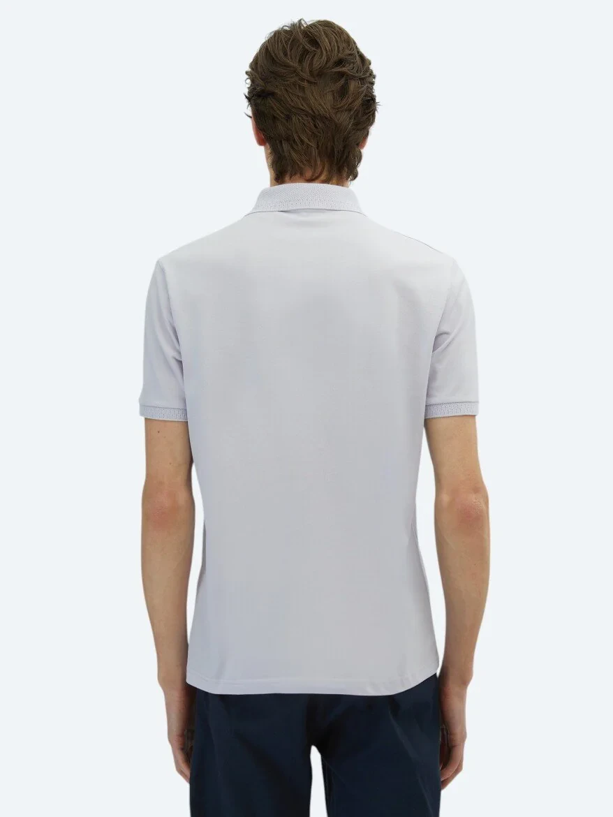 Lila Düz Polo Yaka %100 Pamuk T-Shirt 