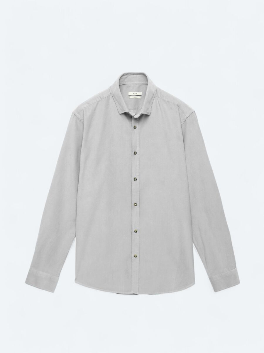 Lila Fitilli Regular Fit Dokuma Kadife Casual %100 Pamuk Gömlek - 6