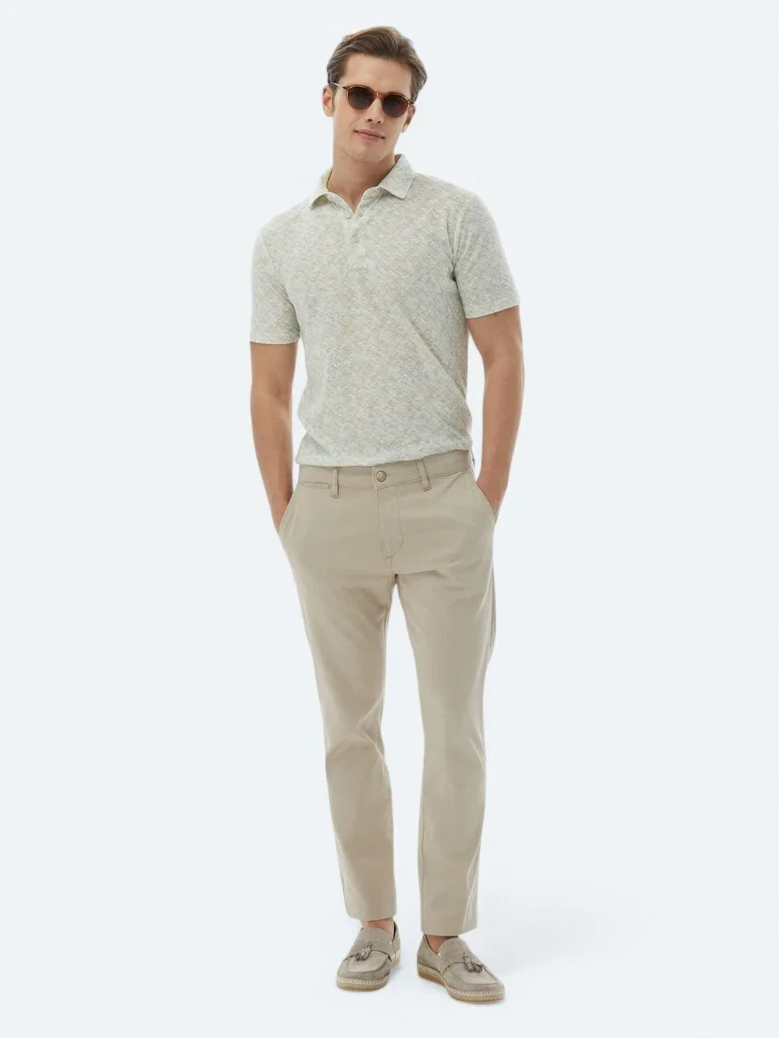 Limon Küfü Baskılı Polo Yaka Pamuk Karışımlı T-Shirt - 2