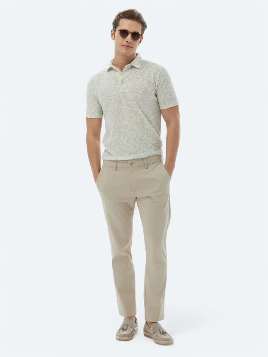 Limon Küfü Baskılı Polo Yaka Pamuk Karışımlı T-Shirt - 2