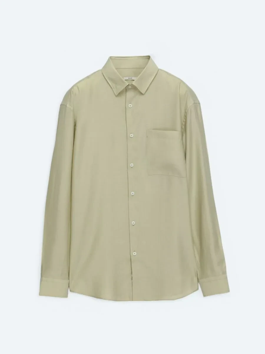 Limon Küfü Düz Oversize Fit Dokuma Casual Gömlek - 5