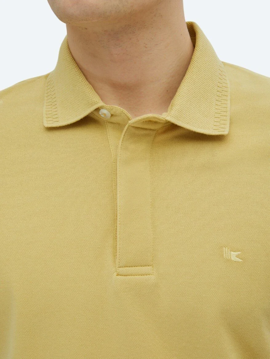 Limon Küfü Düz Polo Yaka %100 Pamuk T-Shirt 