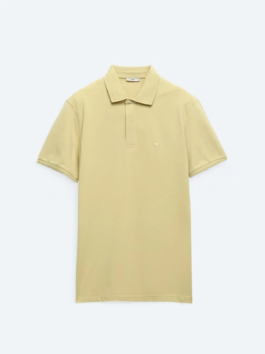 Limon Küfü Düz Polo Yaka %100 Pamuk T-Shirt - 6