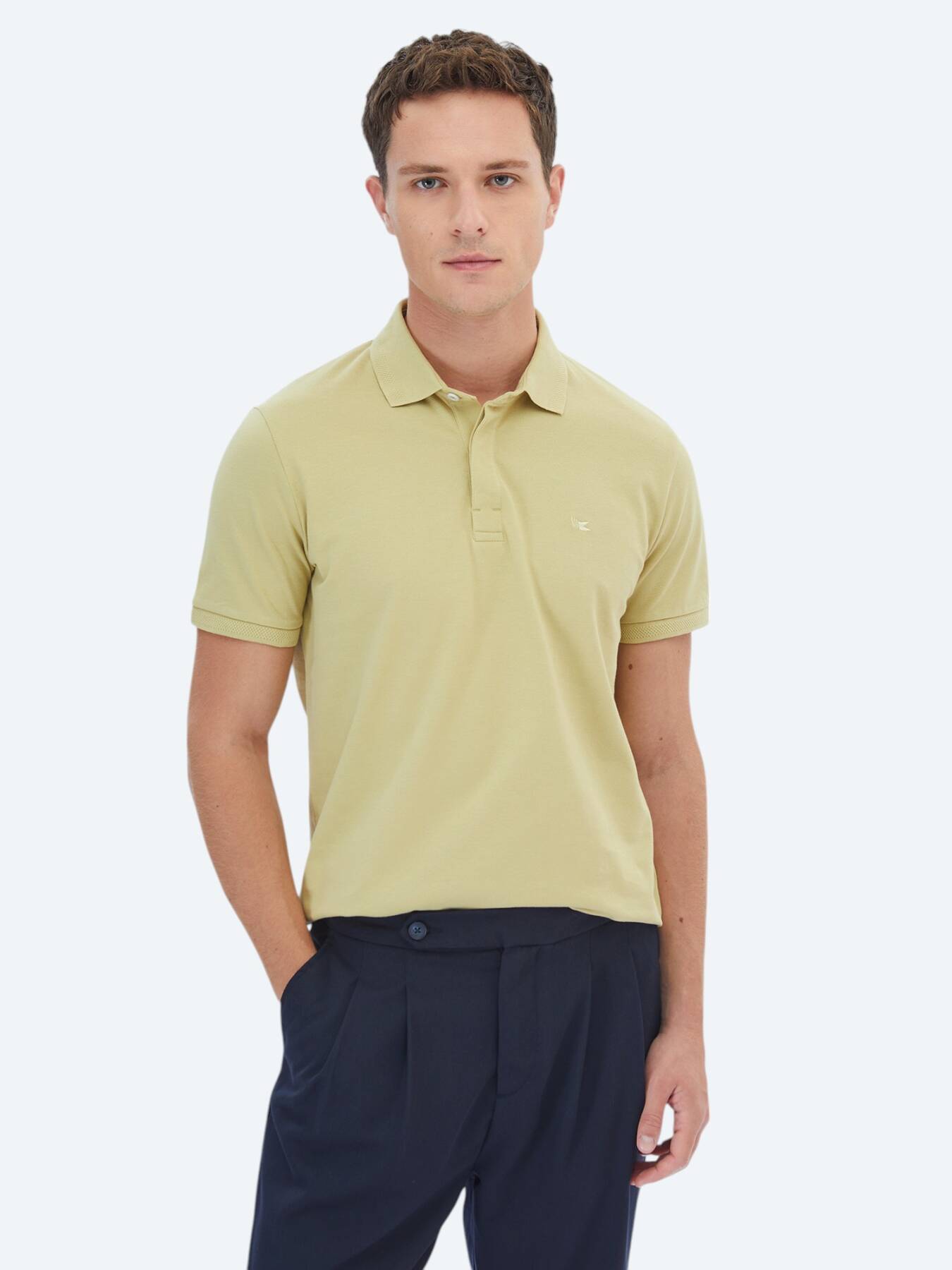 Limon Küfü Polo Yaka %100 Pamuk T-Shirt