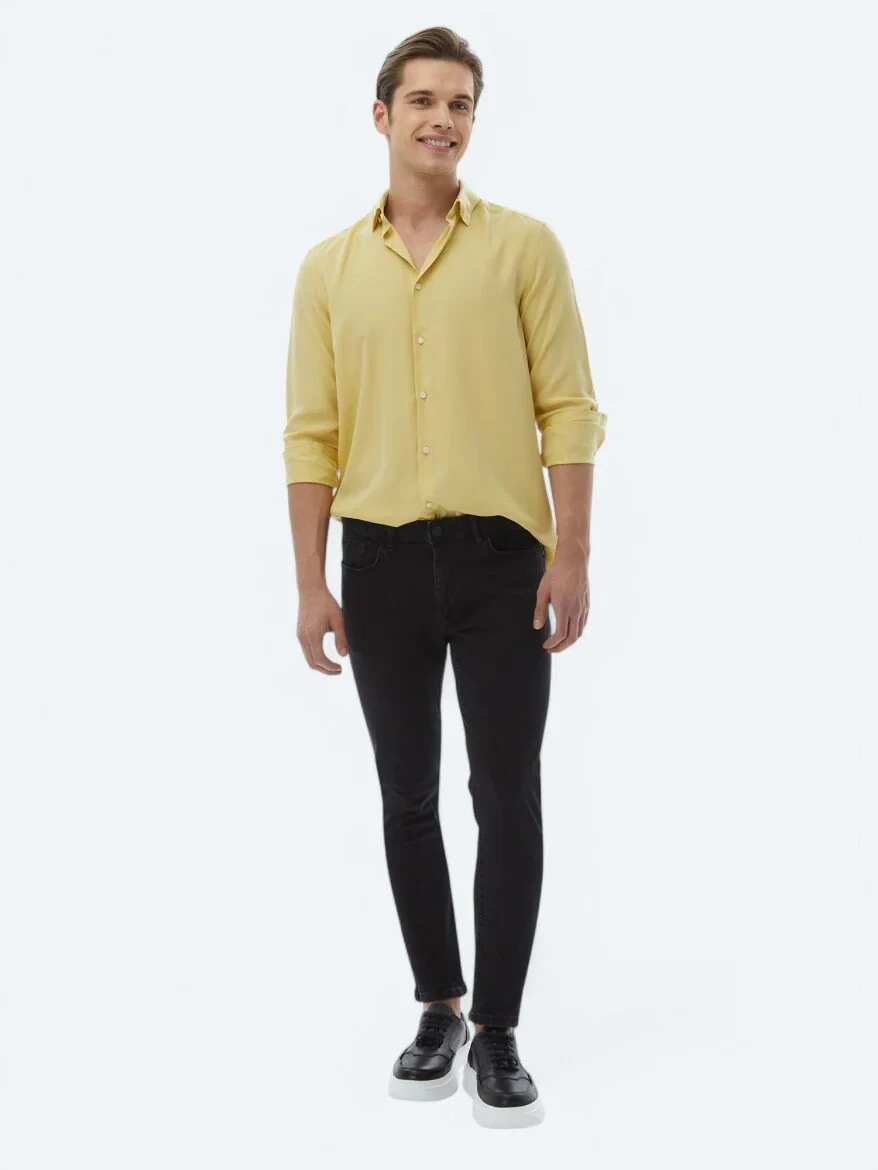 Limon Küfü Regular Fit Dokuma Casual Gömlek - 2