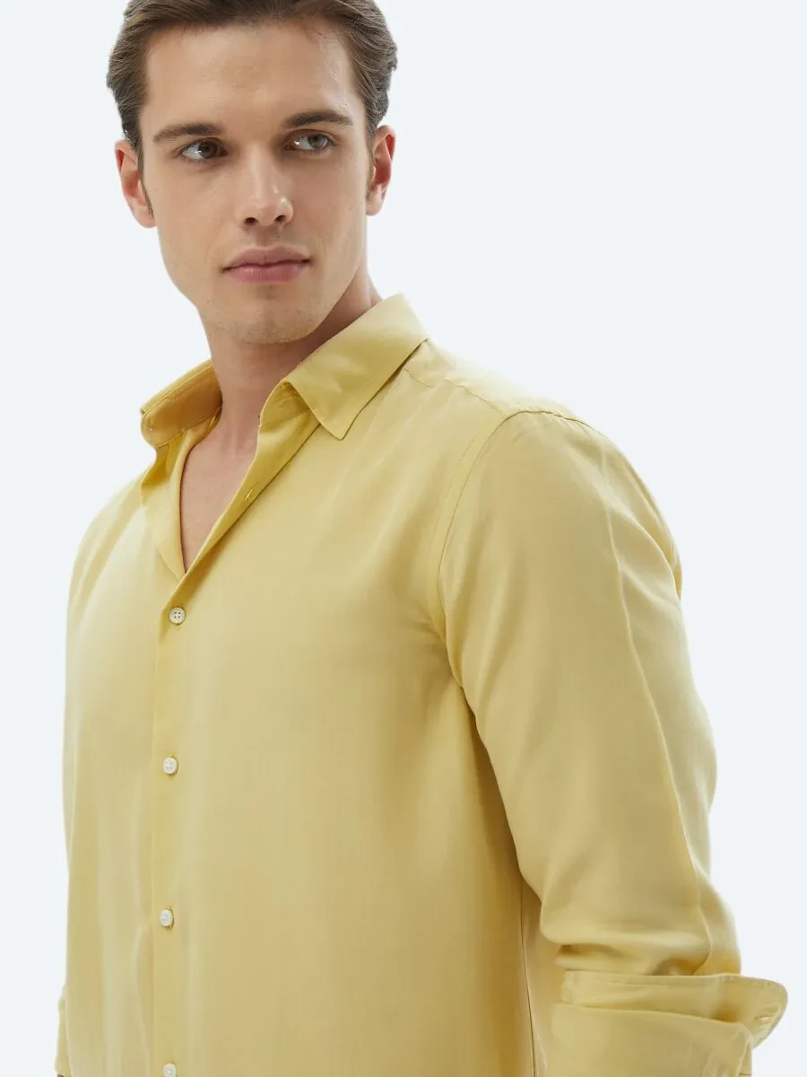 Limon Küfü Regular Fit Dokuma Casual Gömlek - 5