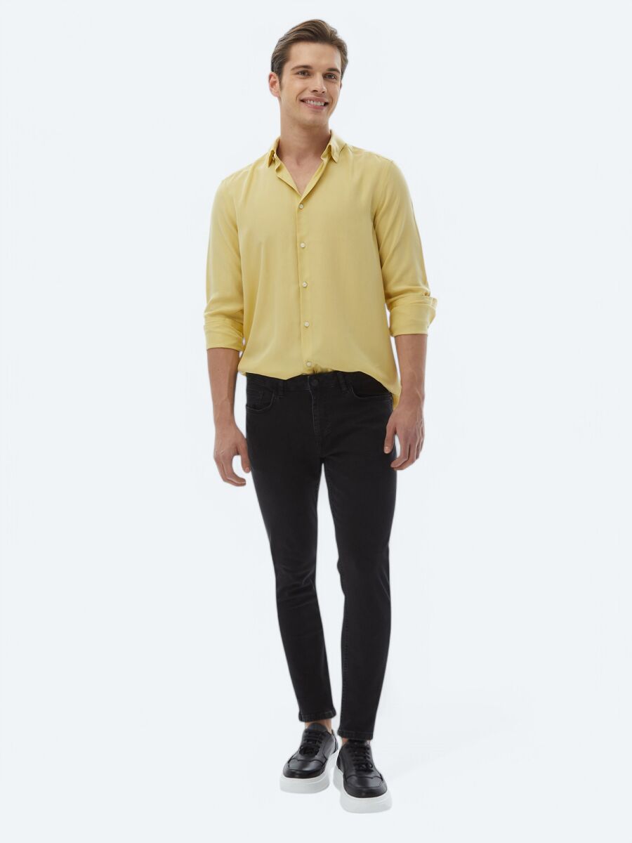 Limon Küfü Regular Fit Uzun Dokuma Casual Gömlek - 2