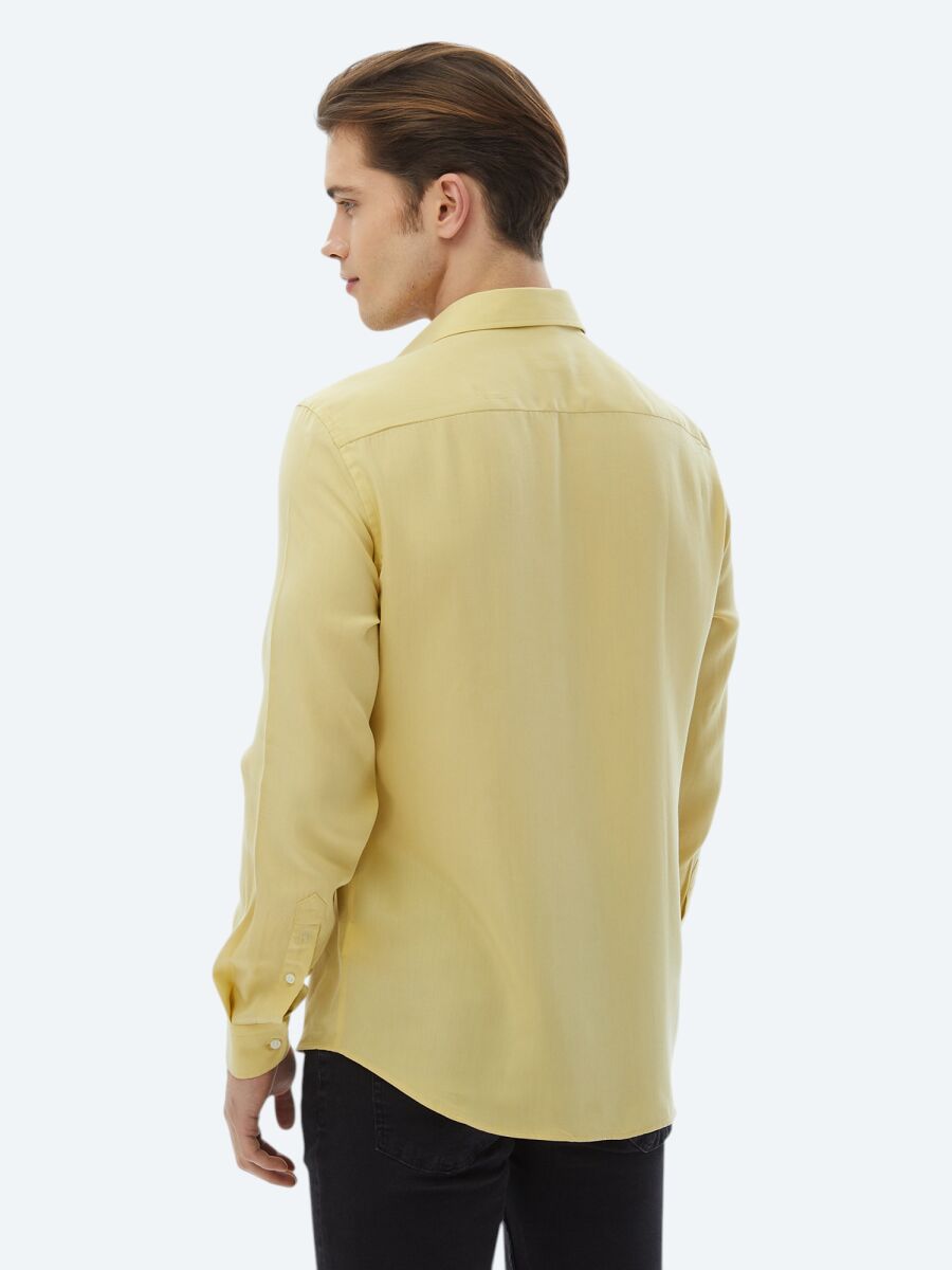 Limon Küfü Regular Fit Uzun Dokuma Casual Gömlek - 7