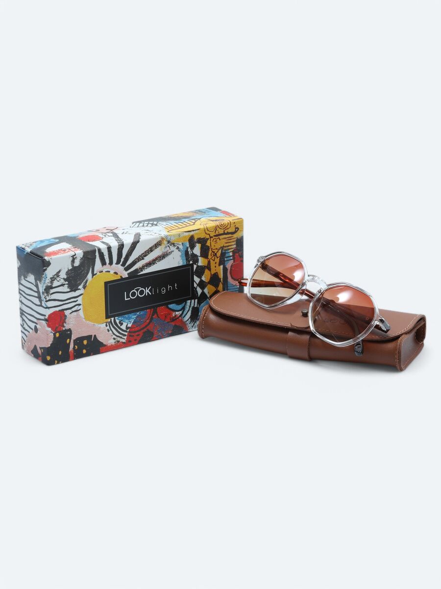 LOOKLight Brown Glasses - 4