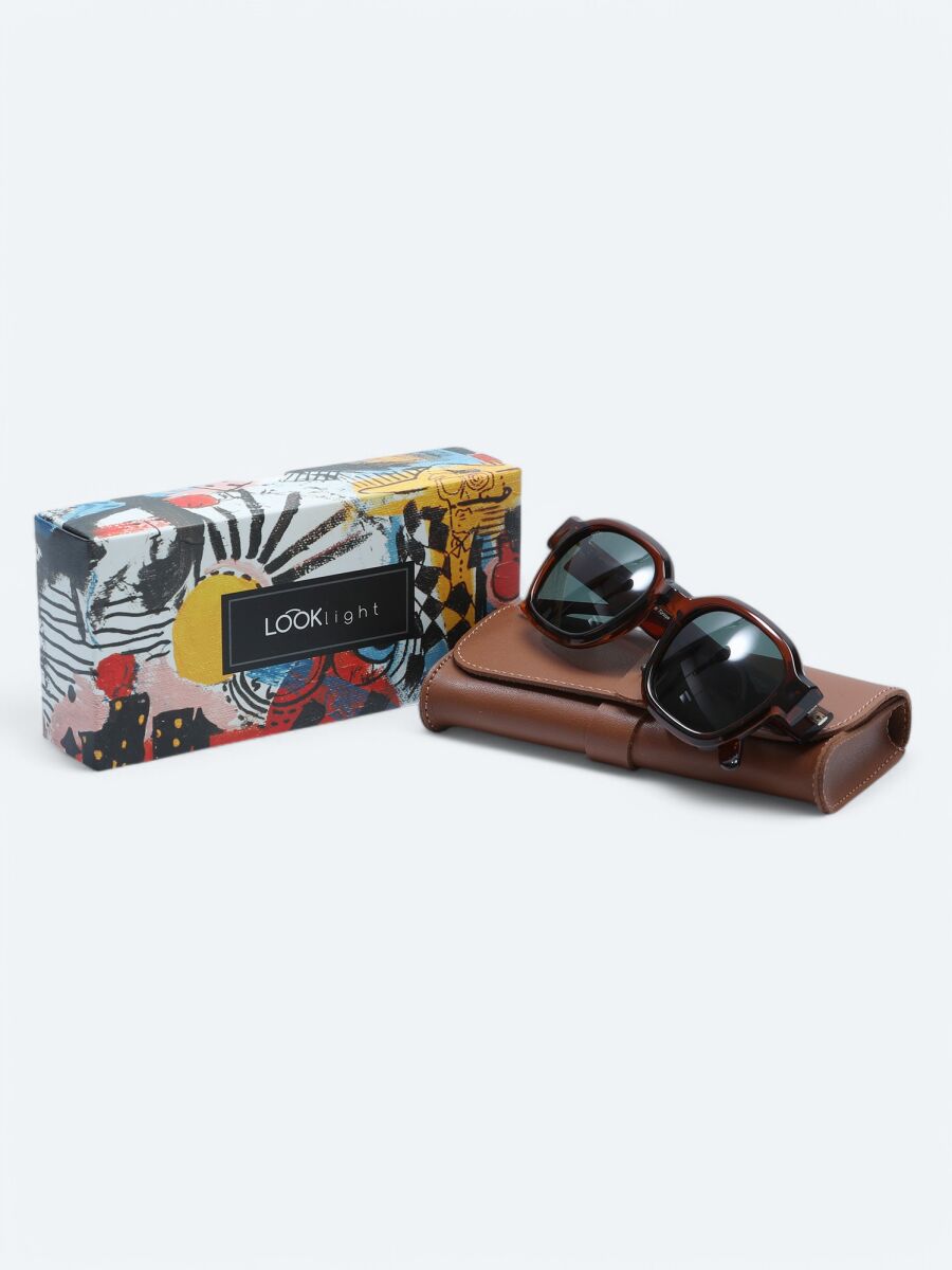 LOOKLight Brown Glasses - 4