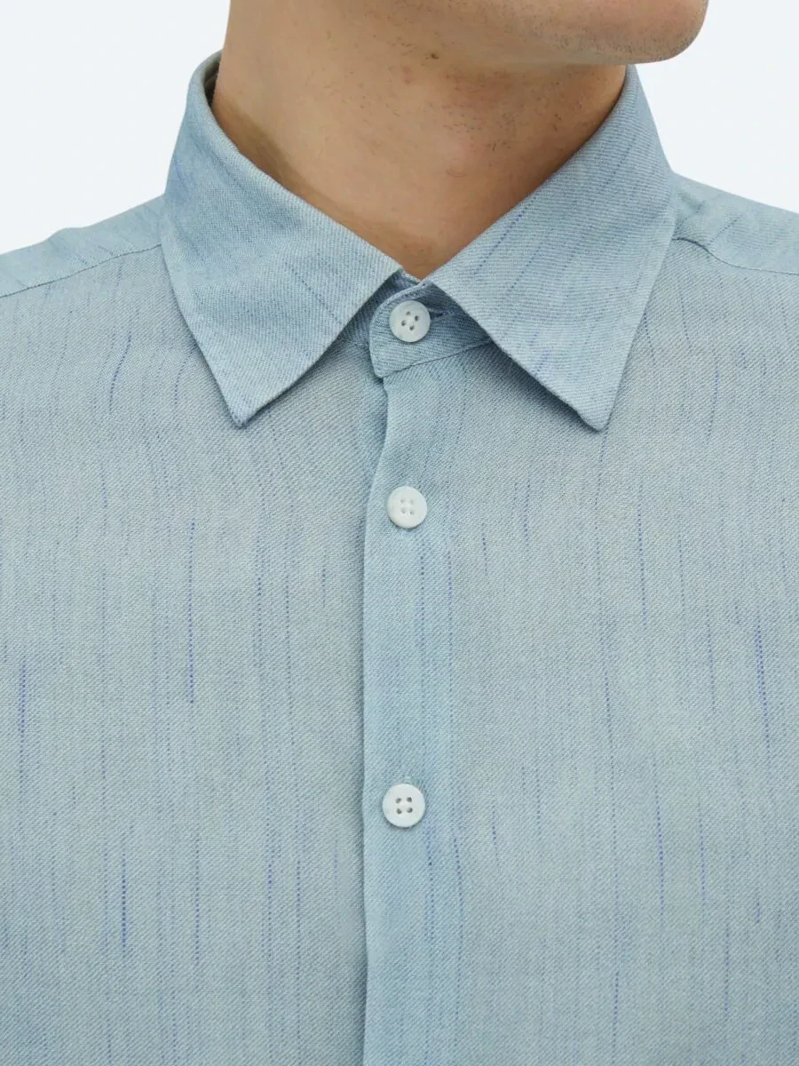 Mavi Baskılı Regular Fit Dokuma Casual Gömlek - 4