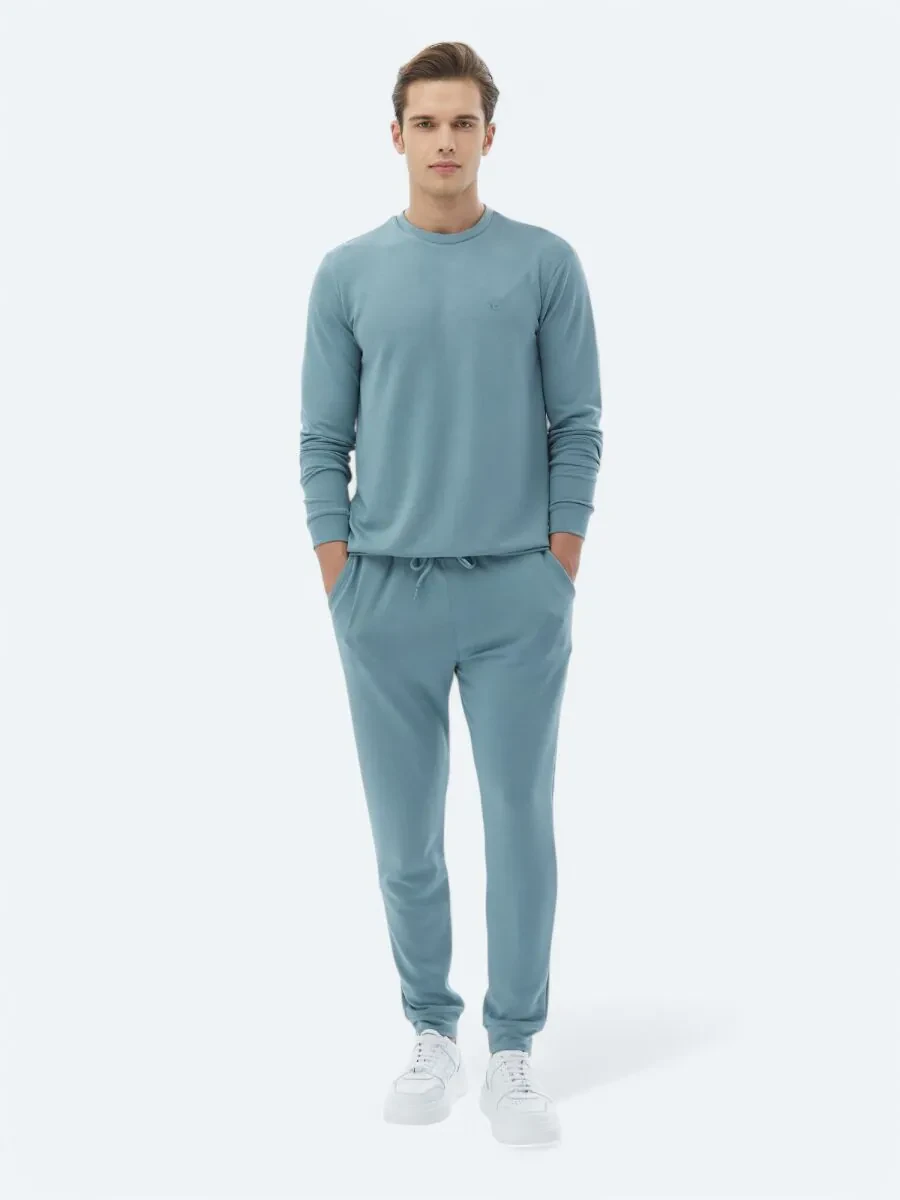 Mavi Bisiklet Yaka Baskılı Sweatshırt - 5