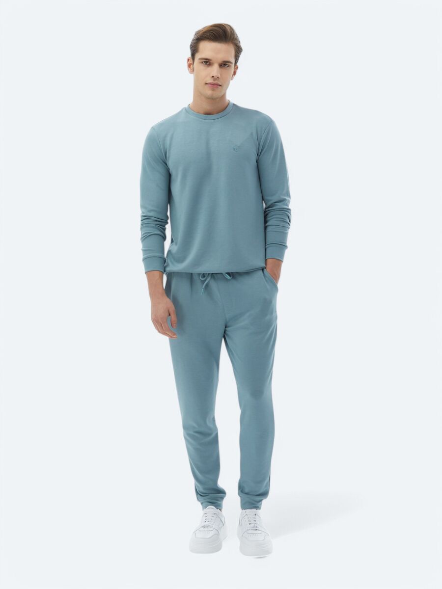 Mavi Bisiklet Yaka Baskılı Sweatshırt - 2