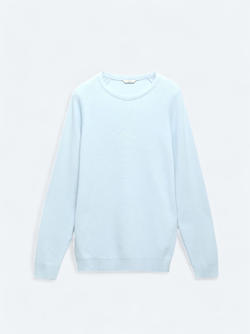 Mavi Bisiklet Yaka Desenli Triko Kazak - 7