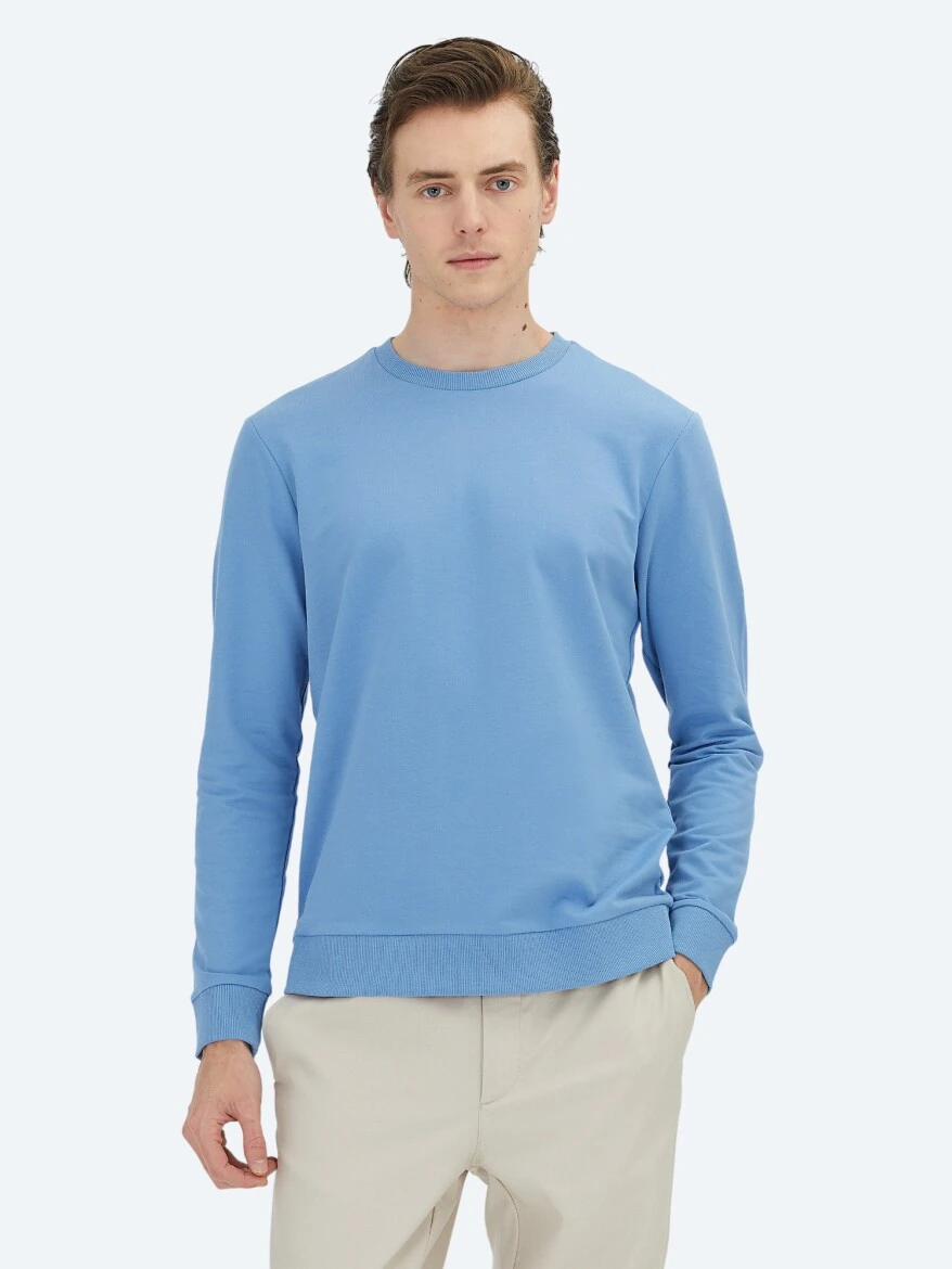 Mavi Bisiklet Yaka Sweatshırt - KİP