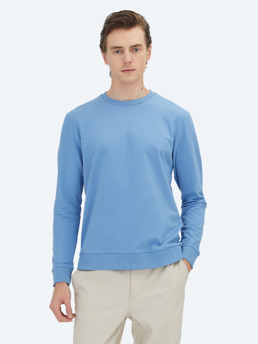 Mavi Bisiklet Yaka Sweatshırt - 1