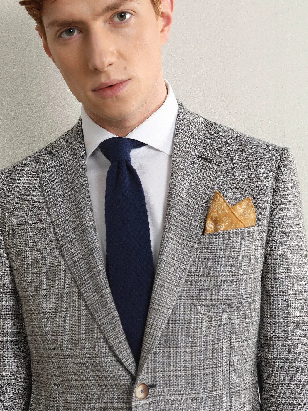 Mavi Desenli Modern Fit Ceket - 4