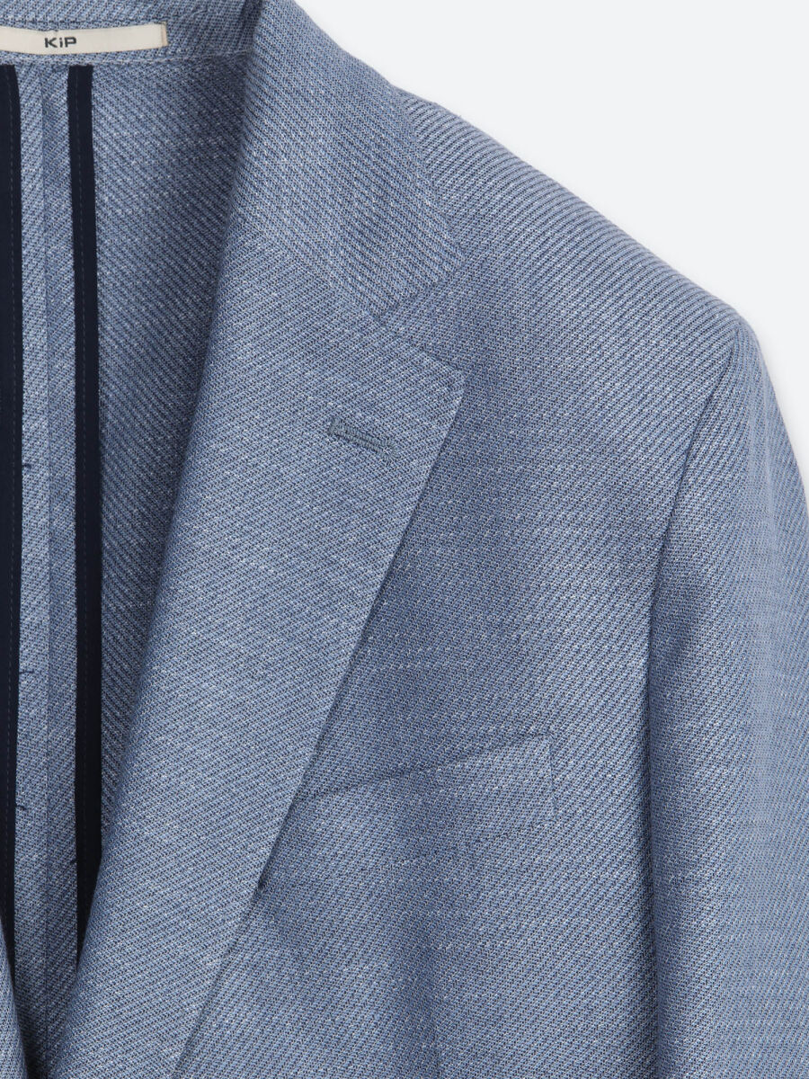 Mavi Desenli Modern Fit Çevre Dostu Pamuk Karışımlı Ceket - 7