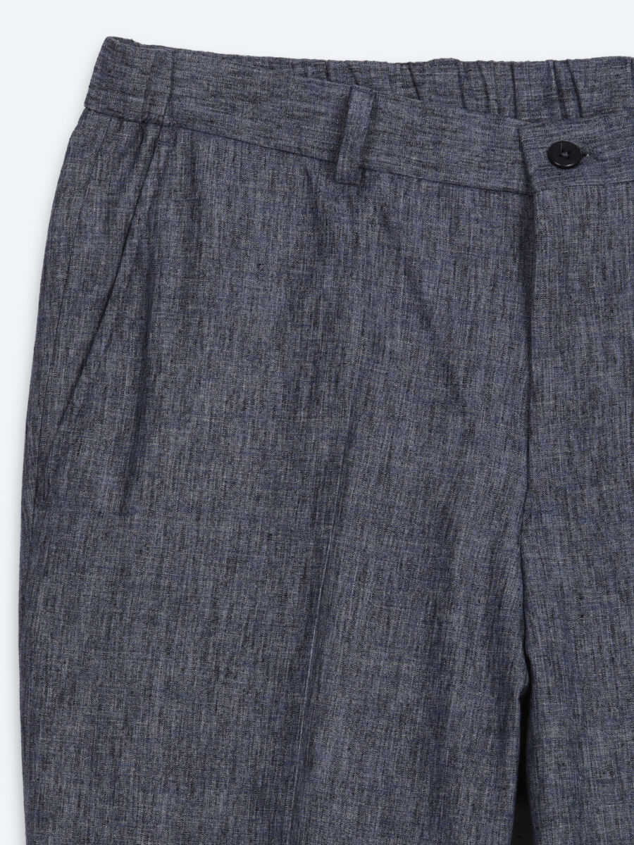 Mavi Desenli Modern Fit Keten Karışımlı Takım Elbise - 11
