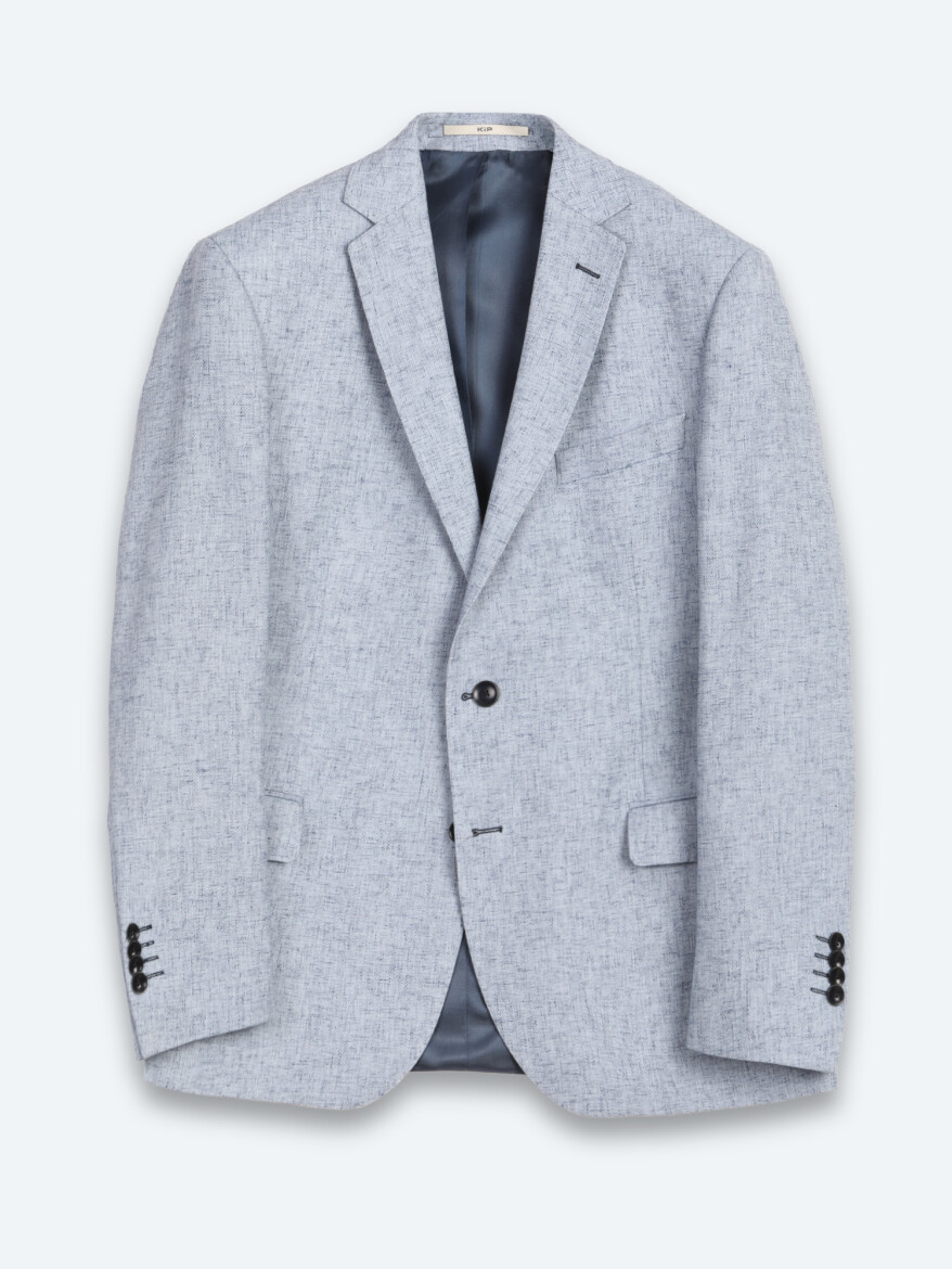Mavi Desenli Regular Fit Keten Karışımlı Ceket - 6