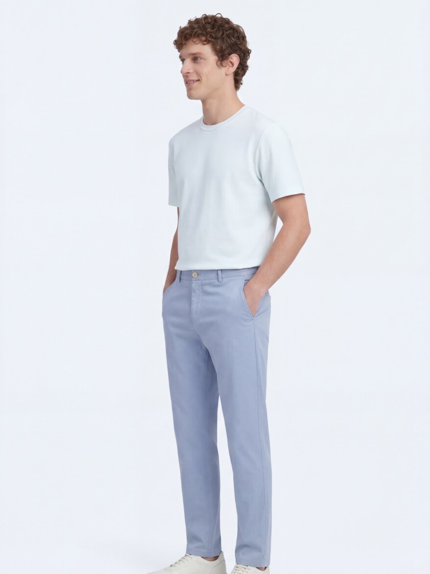 Mavi Dokuma Jogging Fit Casual Pamuk Karışımlı Pantolon - 3