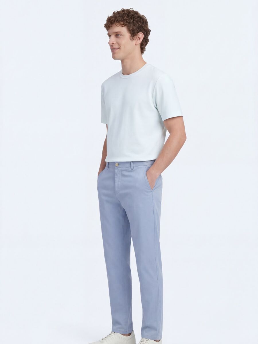 Mavi Dokuma Jogging Fit Casual Pamuk Karışımlı Pantolon - 3