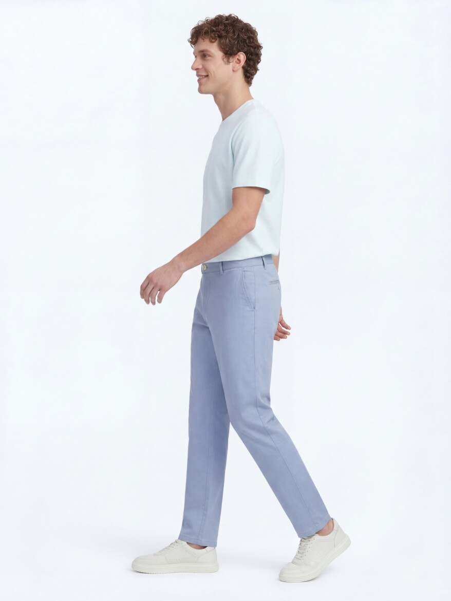 Mavi Dokuma Jogging Fit Casual Pamuk Karışımlı Pantolon - 4