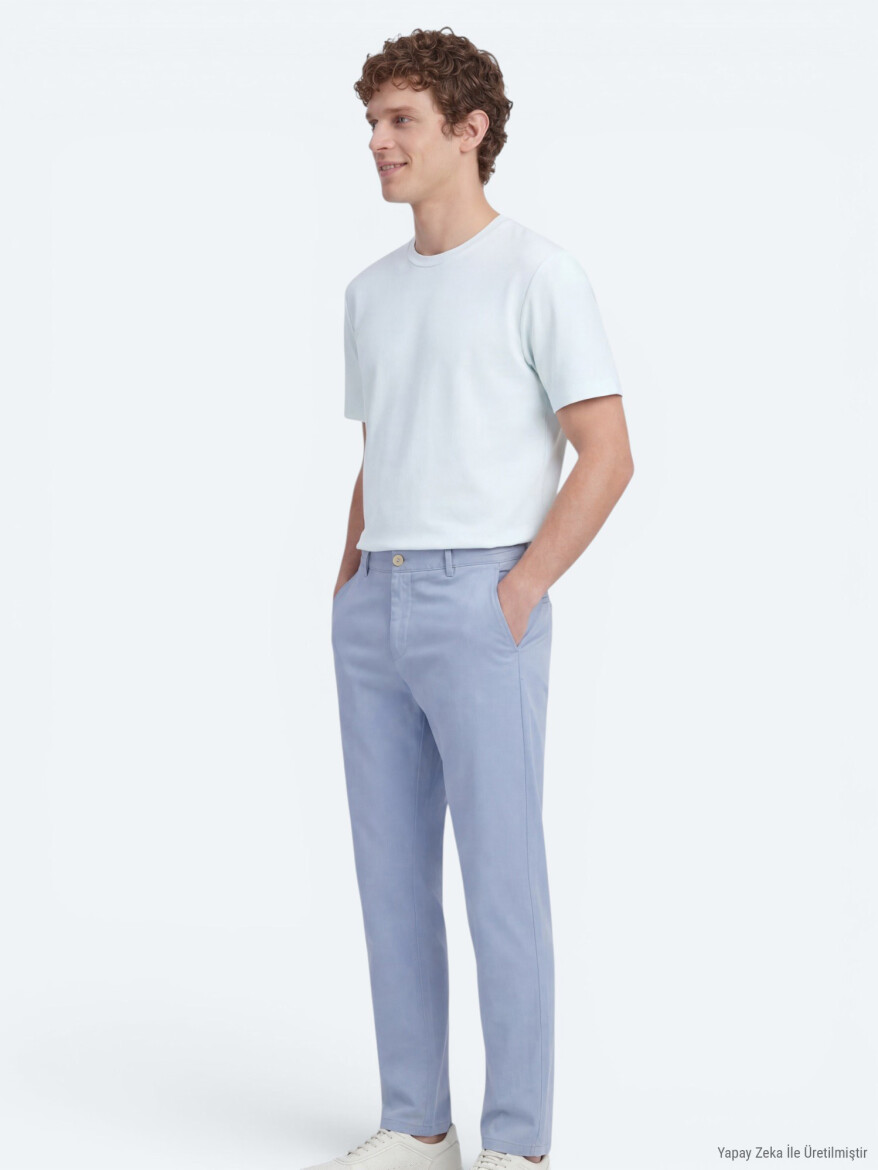 Mavi Dokuma Jogging Fit Casual Pamuk Karışımlı Pantolon - 3