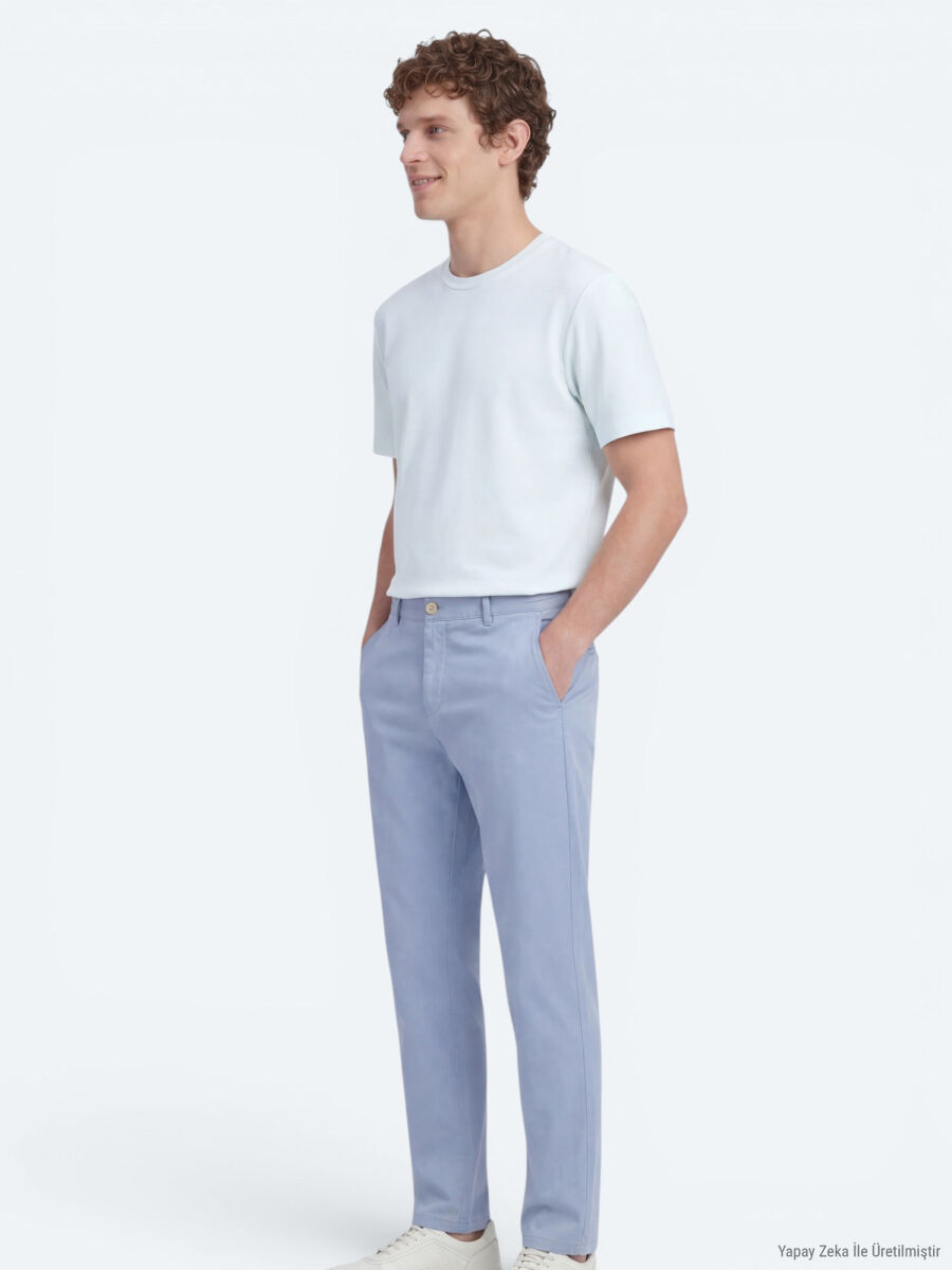 Mavi Dokuma Jogging Fit Casual Pamuk Karışımlı Pantolon - 3