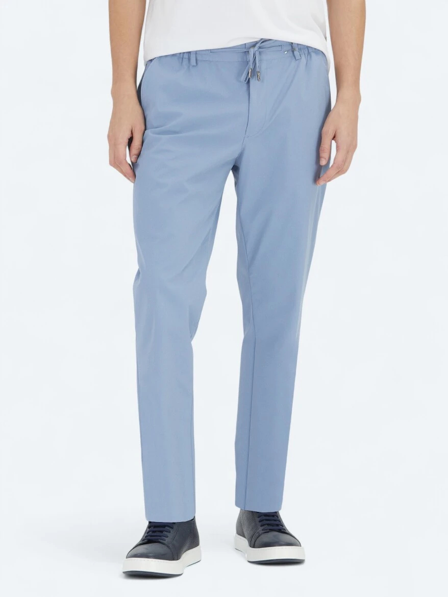 Mavi Düz Dokuma Jogging Fit Casual Pantolon - KİP