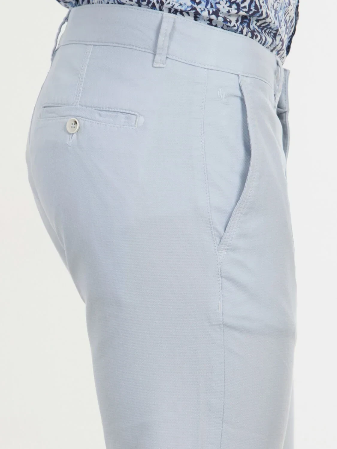 Mavi Düz Dokuma Regular Fit Casual Pamuk Karışımlı Pantolon - 4