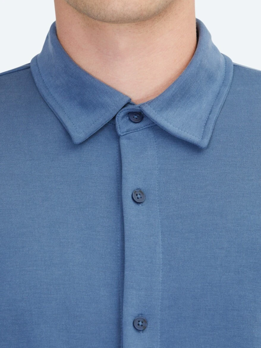 Mavi Düz Regular Fit Casual Gömlek 