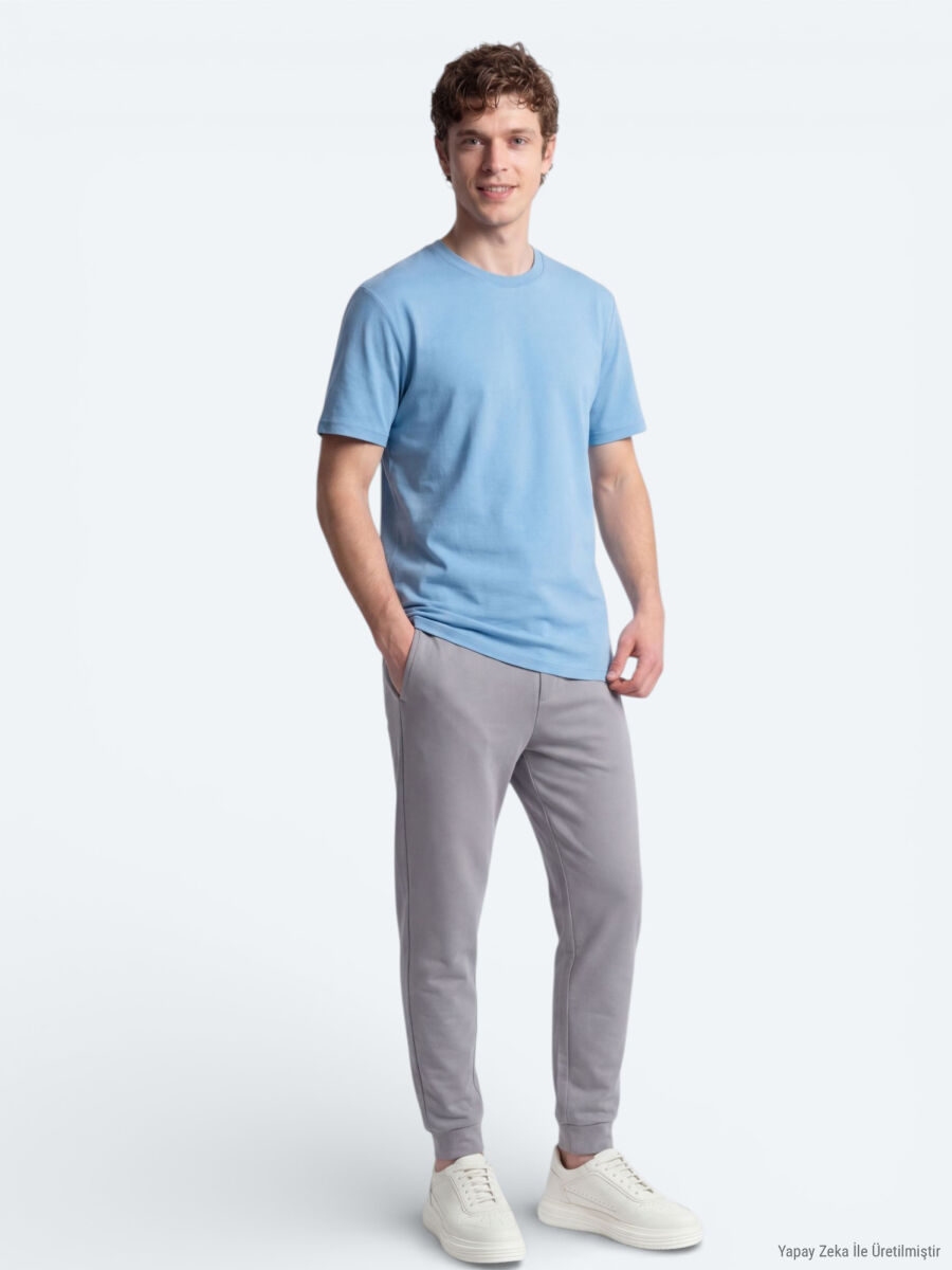 Mavi Düz T-Shirt - 2