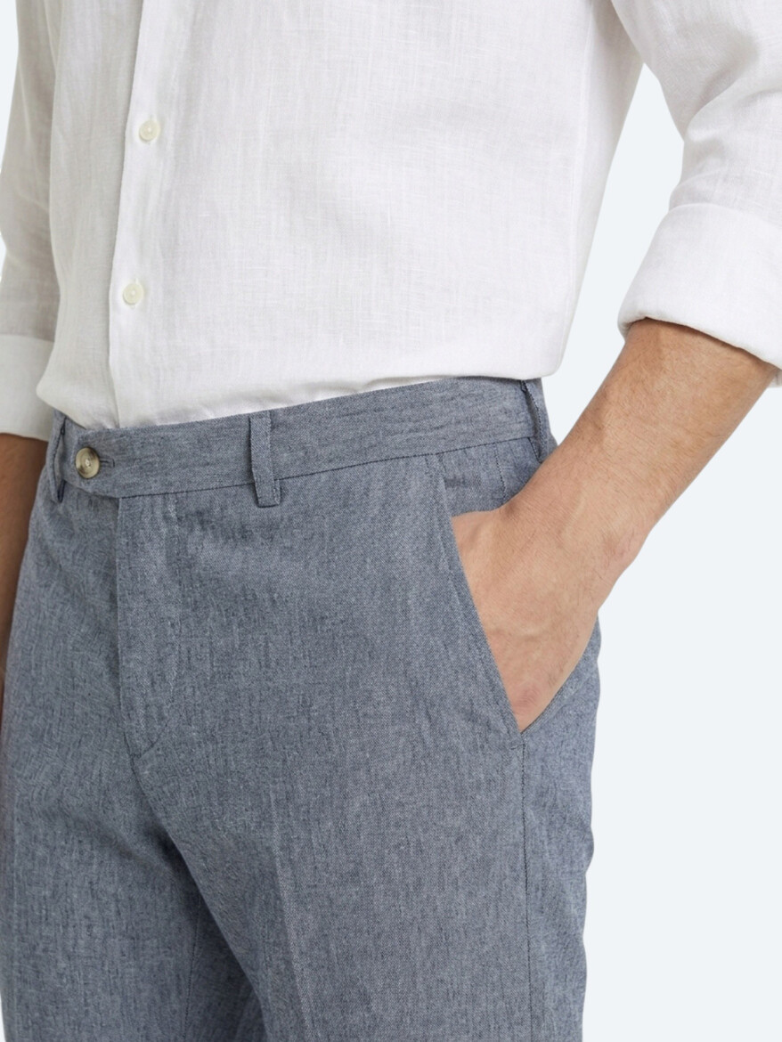 Mavi Kumaş Relaxed Fit Casual Keten Karışımlı Pantolon - 3