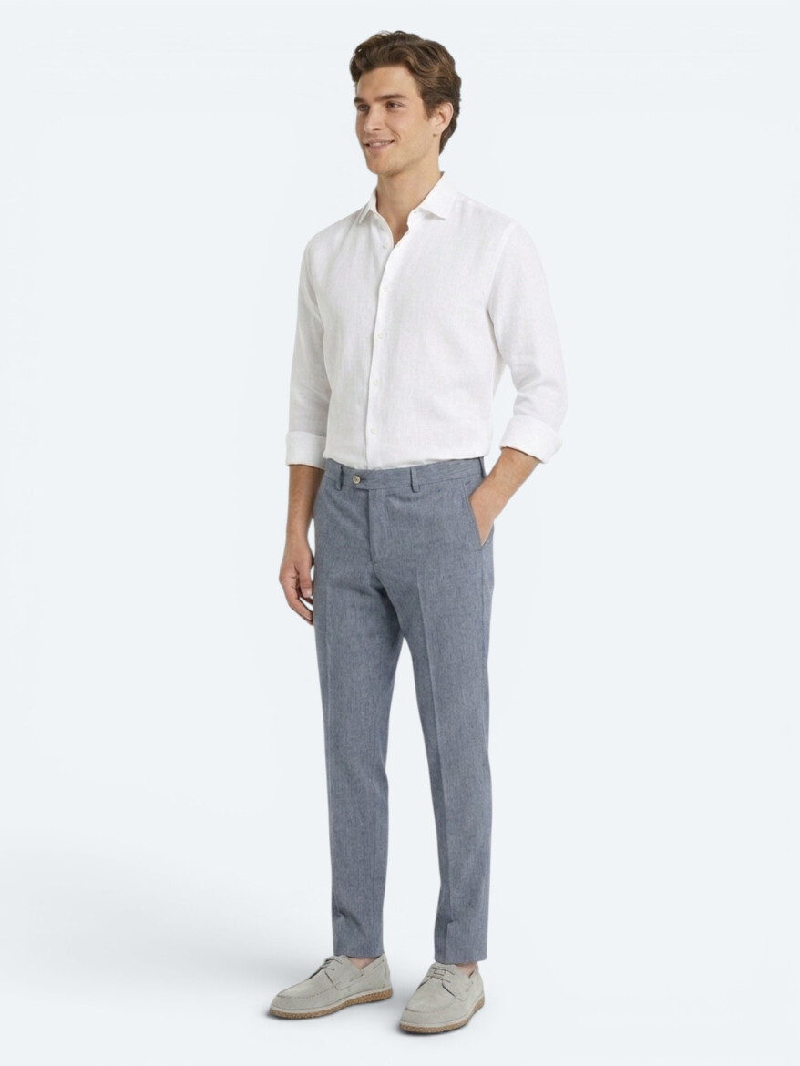 Mavi Kumaş Relaxed Fit Casual Keten Karışımlı Pantolon - 4