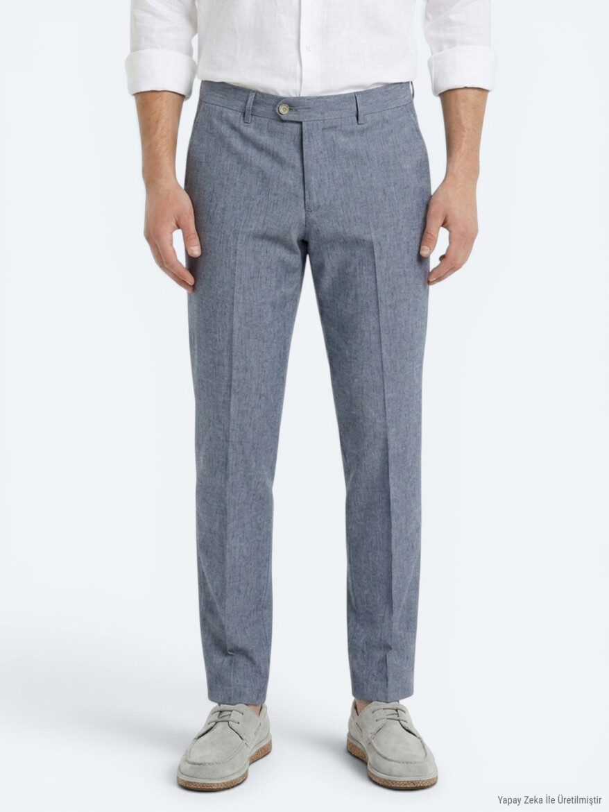 Mavi Kumaş Relaxed Fit Casual Keten Karışımlı Pantolon - 2