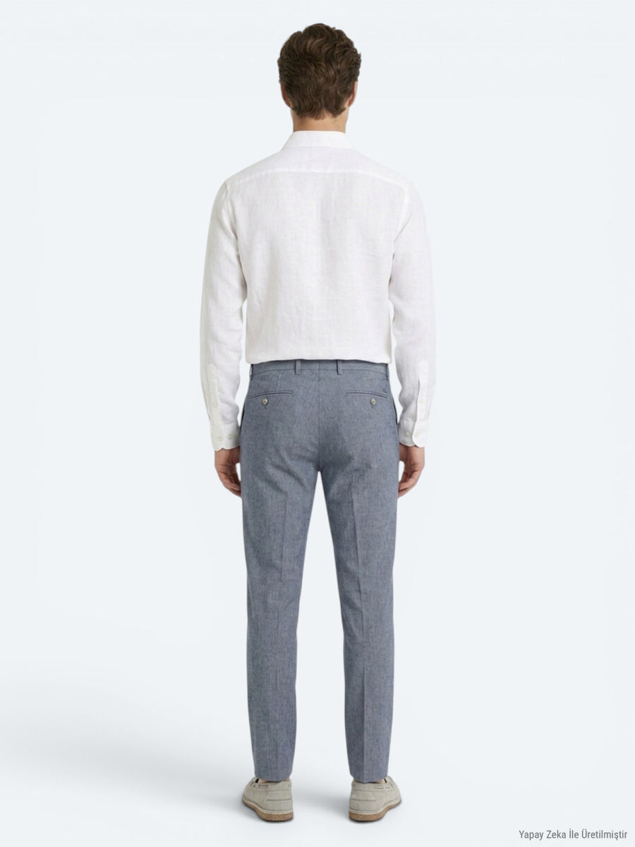 Mavi Kumaş Relaxed Fit Casual Keten Karışımlı Pantolon - 5