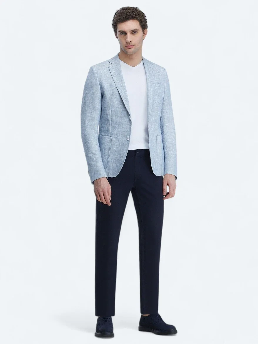 Mavi Mikro Modern Fit Pamuk Karışımlı Ceket - 1