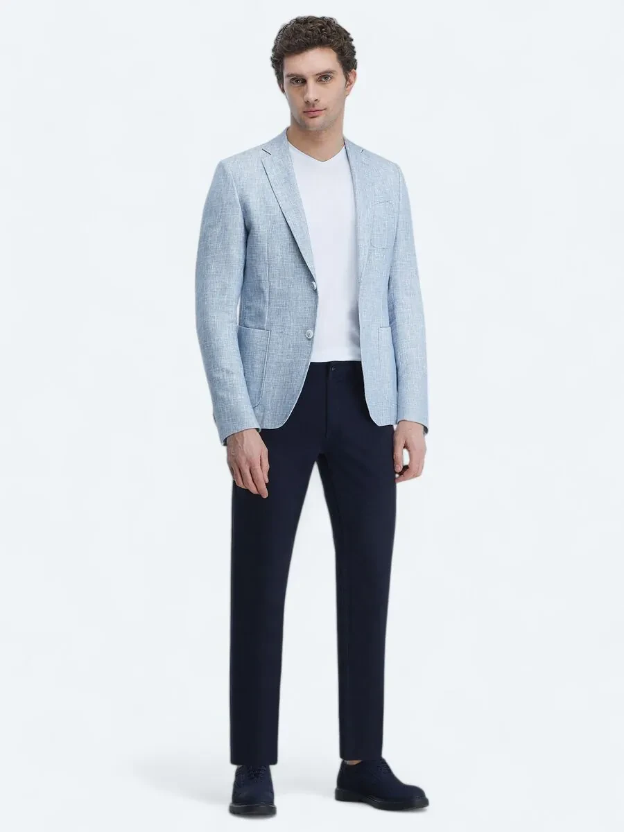 Mavi Mikro Modern Fit Pamuk Karışımlı Ceket - 1
