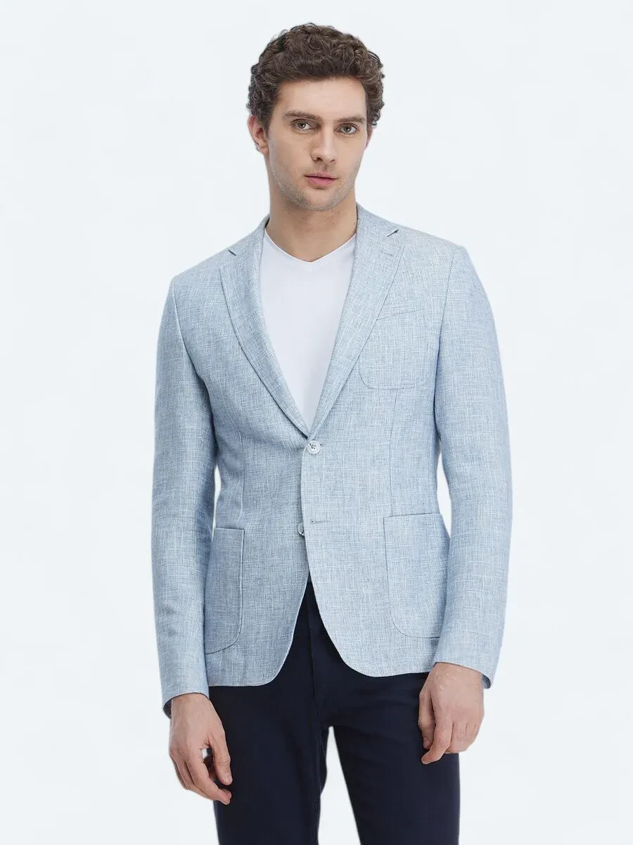 Mavi Mikro Modern Fit Pamuk Karışımlı Ceket - 2