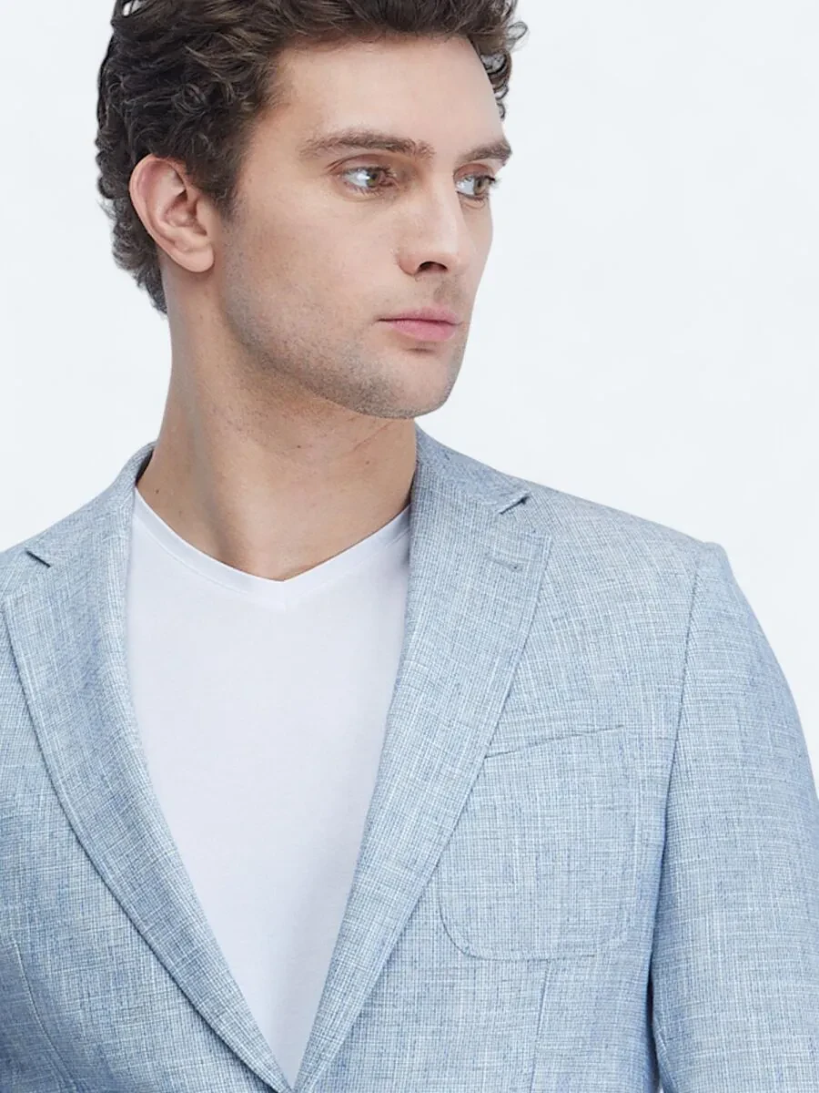 Mavi Mikro Modern Fit Pamuk Karışımlı Ceket - 4