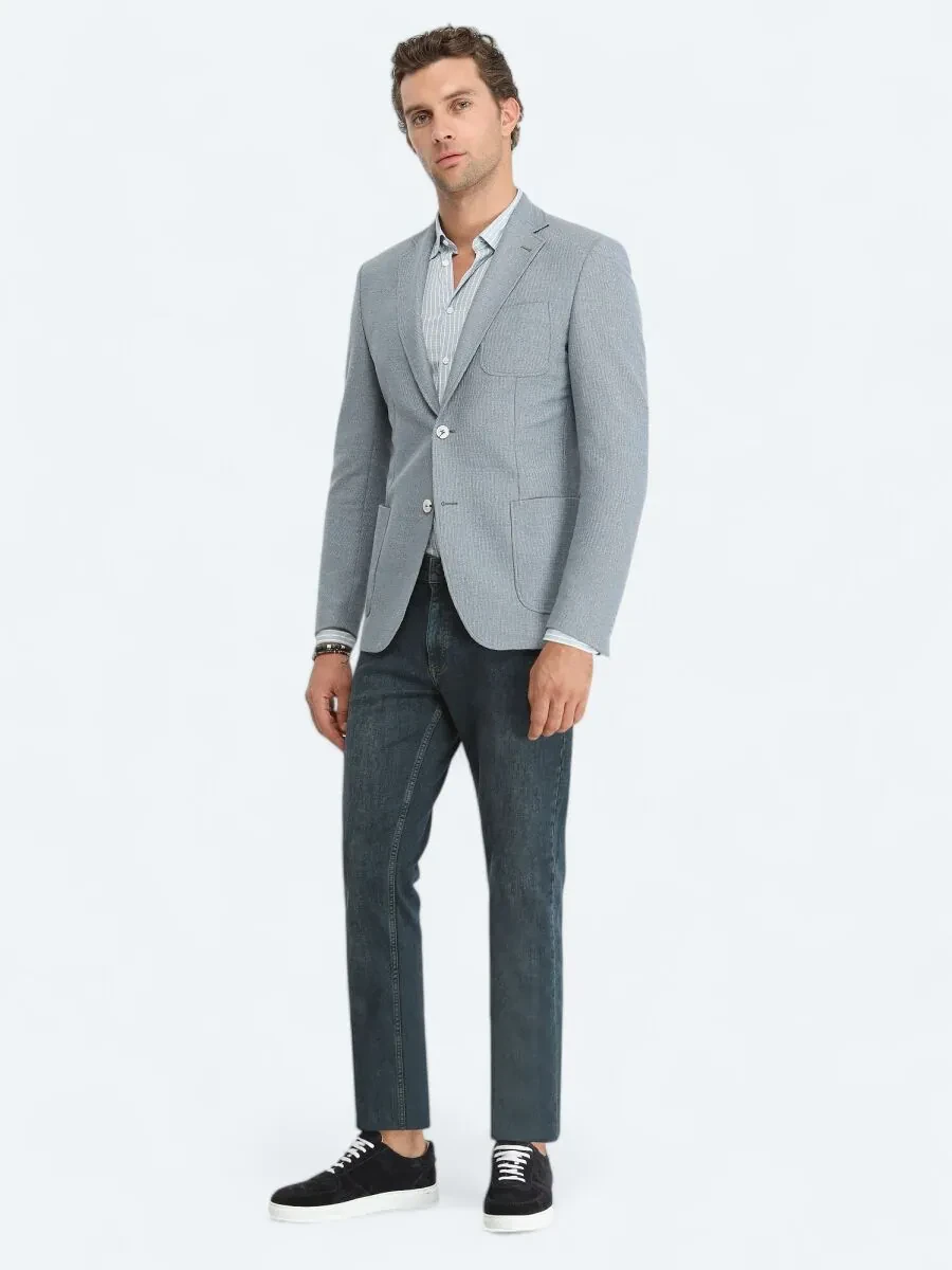 Mavi Mikro Modern Fit Pamuk Karışımlı Örme Ceket - 2